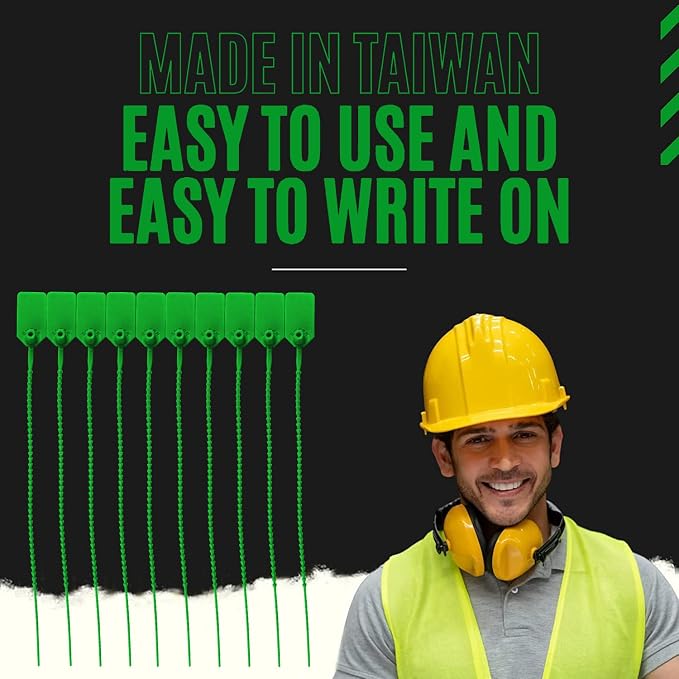 JAVIKA 9.2-inch Plastic Tamper Seal Tags, Pull-Tite Security Seal, Zip Ties | One-piece construction, Self-Locking & Versatile, Easy to Use and Write On, Wide Range of Applications