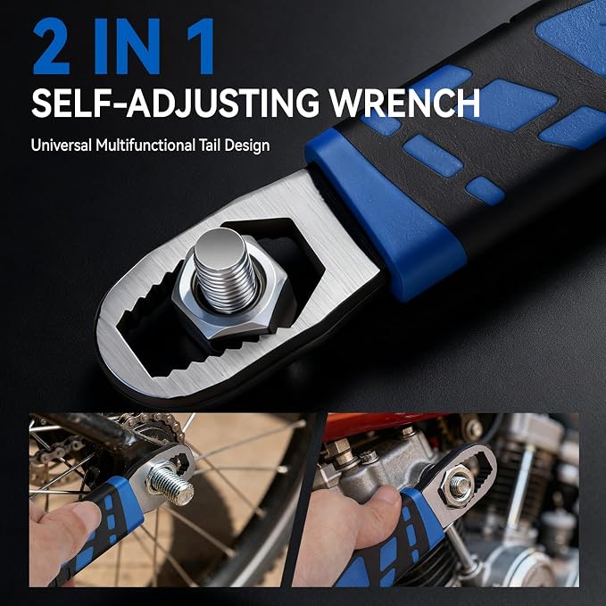 DISEN 3PCS Self Adjusting Pipe Wrench 6”, 8”, 10” | Multifunctional Self Locking Wrench Set, Plumbing Tools for Pipe Fittings and Nuts, Chromium Vanadium Steel