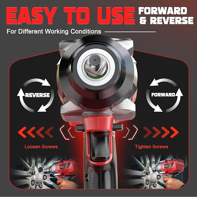 DIYtoolifz Cordless Impact Wrench 1/2 inch Compatible with Milwaukee 18V Battery, 1000 FT-LBS(1360N.m) Electric Impact Gun, High Torque Power Impact Driver with 6Pcs Sockets & Storage Case (Tool Only)