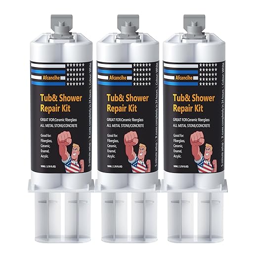 Tub Repair kit White，Great for Porcelain Sink,Ceramic,Marine Fiberglass Shower,Acrylic Bathtub Patch chip,Erase a Hole,Toilet refinishing,high Strength Small Hole Grout Chip Repair Caulk,5.28oz (3)