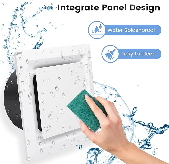 Bathroom Exhaust Fan for Ceiling Mount, 11.8" Household Bath Vent Ventilation Fans with 1.0 Sones Quiet Operation, 110 CFM with 4" Duct Collar, 26W Low Consumption