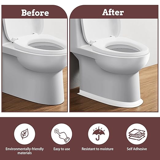 Mokani Caulk Tape Waterproof Self Adhesive, 3 Rolls White Caulking Sealant Strip for Kitchen, Countertop, Bathroom, Bathtub, Toilet Base, Floor Wall Edge Protector with Sealing Tool (1.5" x 10.5Ft)