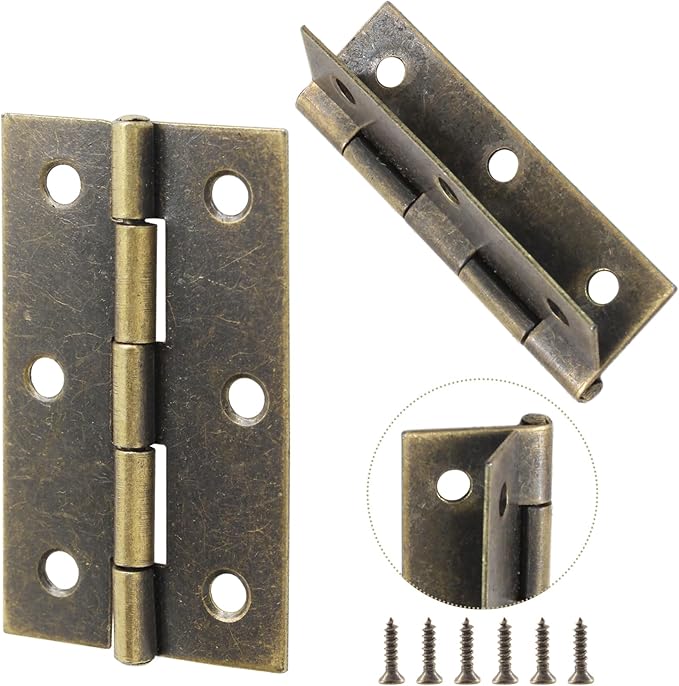 Murtenze 24 Pack 2.5 Inch Cabinet Hinges: Antique Bronze Butt Hinges With Ball Bearing and Mounting Screws
