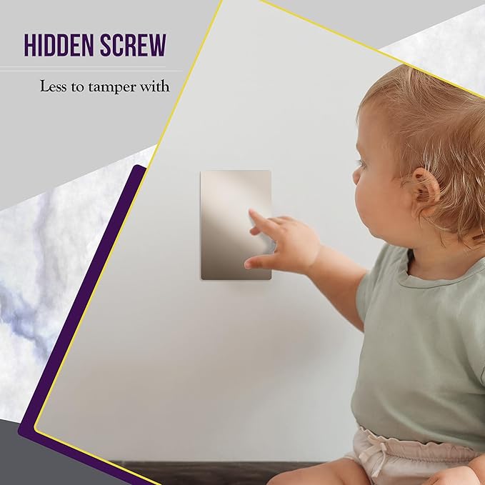 ENERLITES Screwless Blank Wall Plate, Child Safe Blank Device Outlet Cover, Standard Size, 1-Gang 4.68" x 2.93", Polycarbonate Thermoplastic, UL Listed, SI8801-NK-5PCS, Glossy, Nickel, 5 Pack