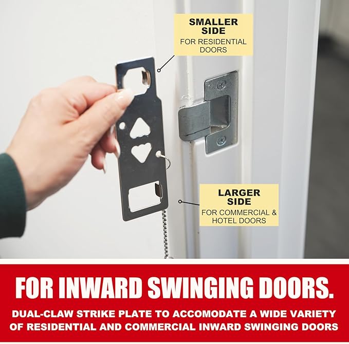 Securityman Portable Door Lock with Alarm | Hotel Door Locks for Travelers Security | Loud 130dB Door Security Device for Hotel Room, Apartment Home, & Travel Safety Inside for Women Children - Black