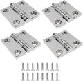 4 Pcs 1.5" x 1.5" Boat Hinges 316 Stainless Steel Marine Grade Heavy Duty Casting Boat Hatch Cabinet Door Hinge Marine Stainless Steel 316 with Screws