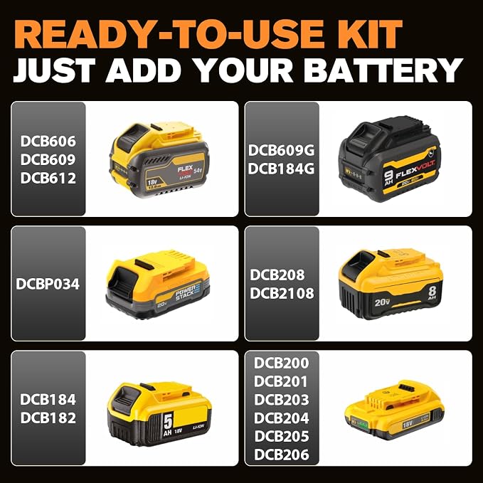 Impact Wrench for DeWalt Battery 1697Ft-Lbs (2300N.m) Impact Driver | 1/2" Impact Gun 5-Speed High Torque Power Tool for Tire Removal, Rusted Bolts, Heavy Equipment(No Battery)