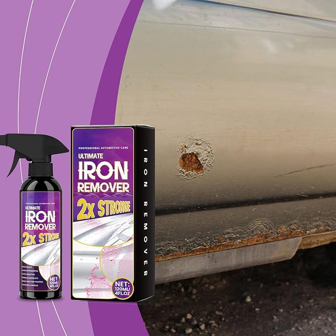 Rust Remover Spray for Metal, Car Rust Remover, 120ml Wheel Cleaner Spray, Multipurpose Iron Stain Removal for Car Detailing, Paint Wheels RV Boat Motorcycle