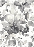 NextWall Watercolor Flower Peel and Stick Wallpaper (Inkwell)