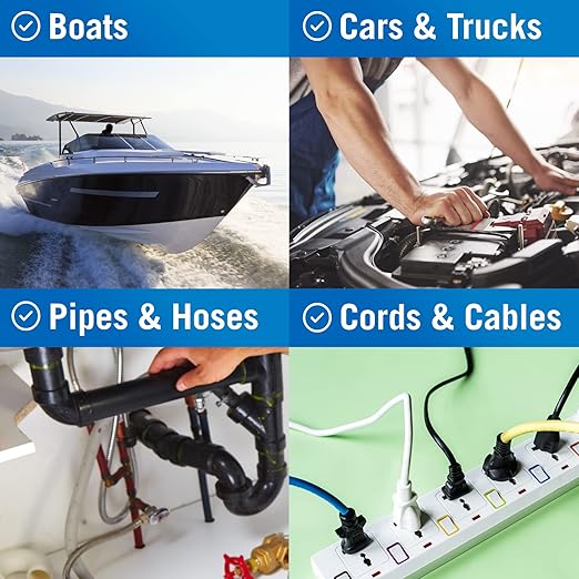 Better Boat Self Fusing Silicone Tape Waterproof Black, Hose Repair and Electrical Tape, Plumbing Tape for Leaks, 1 in x 40 ft