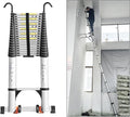 JADDUO Telescoping Ladder,27.9 FT Extension Ladder,Aluminum Lightweight Telescopic Ladder with 2 Triangle Stabilizers, Telescoping Attic Ladders RV Ladders for Travel