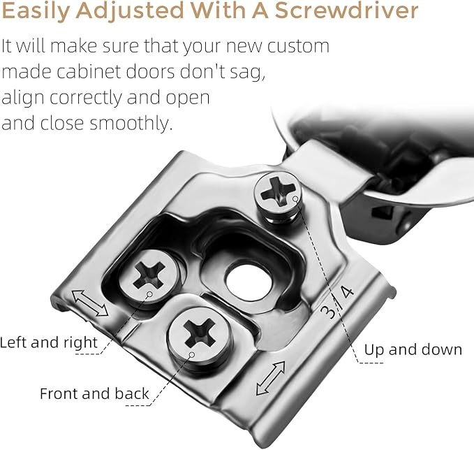 Ravinte 60 Pack 30 Pairs 3/4 inch Overlay Soft Close Hinges for Kitchen Cabinet Hinges Satin Nickel Hidden Hinge Stainless Steel Concealed Hinge self Closing