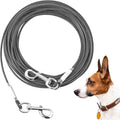 Tie Out Cable for Dogs,10/20/30/50/100FT Dog Leads for Yard Chew Proof,Heavy Duty Tie Out Cable for Large Dogs Up to 125lbs,Dog Runner Tether (Transparent Black, 125Ibs 30ft)