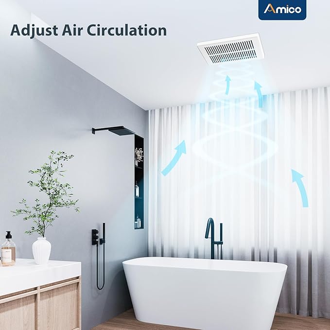 Amico Bathroom Exhaust Fan 2 Pack, 80 CFM, 1.0 Sones, Low Noise, Ceiling Mounted Retrofit Ventilation Fans, No Attic Access Needed- UL Certified