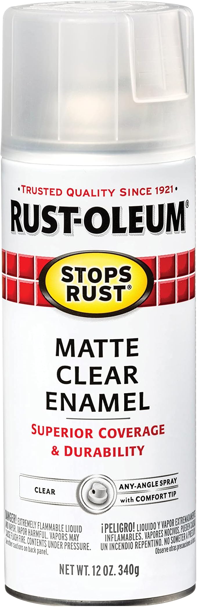 Rust-Oleum 285093 Stops Rust Spray Paint, 12 oz, Matte Clear