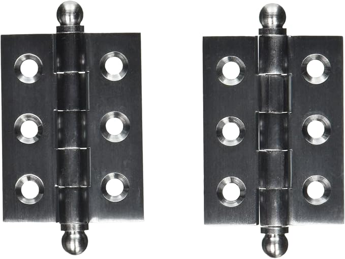 Deltana CH2015U26D Solid Brass 2-Inch x 1-1/2-Inch Cabinet Hinge with Ball Tips
