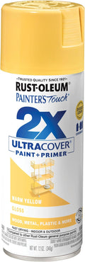 Rust-Oleum 249091 Painter's Touch 2X Ultra Cover Spray Paint, 12 oz, Gloss Warm Yellow