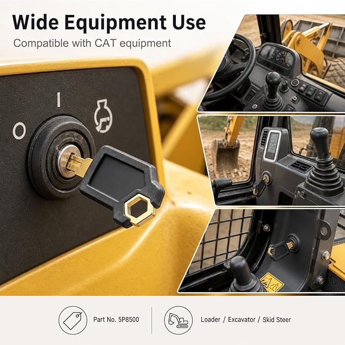 QWORK 5P8500 Keys, 40 Pack Ignition Keys Compatible with Caterpillar Heavy Equipment