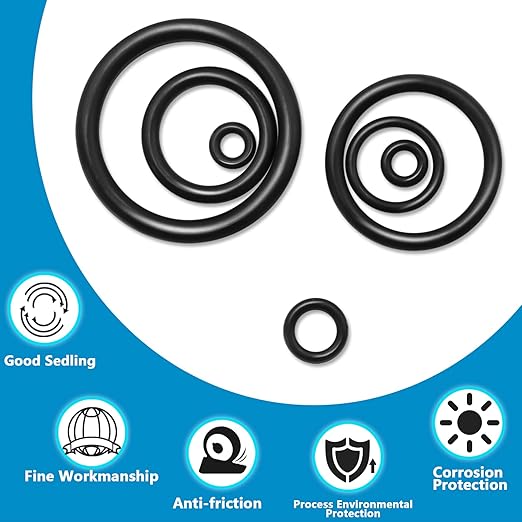 ZDBB 24 Size Rubber O Ring Set,1120 Pcs Black Small O Rings Assortment Kits,Assorted Metric Sealing Washer for Auto Plumbing Faucet Water Air or Gas Repair
