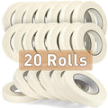 NEOACT Masking Tape 0.75 inch x 55 Yards x 20 Rolls,Beige White Painting Tape Bulk,General Purpose Tape for Arts, Craft, Painting,School, Home, Office(1100 Yards Total)