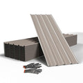 20pcs Metal Roofing Panels, 60.63'' L ×17.72'' W 145.85 ft² Corrugated Metal Sheets, Galvanized Steel Roof Fence Panels for Mobile Homes, Garages, Chicken Coop, Sheds, Stables, Patio, Warm Gray