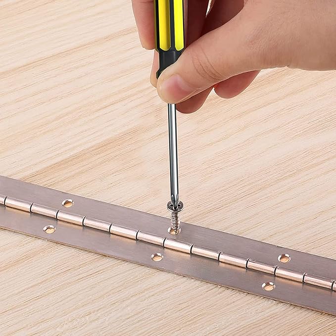 4PCS 18Inch Continuous & Piano Hinges, Heavy Duty Stainless Steel Piano Hinge, Smooth Polished Folding Continuous Hinge, 0.04inch Leaf Thickness, 1.2inch Open Width