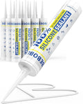 Silicone Caulk & Sealant White, 100% Waterproof Silicone Sealant, Shrink & Crack Proof, Silicone Caulking for Kitchen, Bathroom, RV, Interior & Exterior Use, 10.2 FL. OZ/300ML, 12 Pack