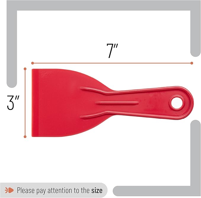 Bates- Plastic Putty Knife Set, 3 Inch, 10 Pack, Red, Flexible Paint Scraper Tool for Spackling, Spackle Tool, Plastic Putty Knife Scraper, Solvent Resistant