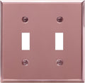 ENERLITES Toggle Light Switch Metal Wall Plate, Stainless Steel Switch Cover, Corrosion Resistant, Standrad Size 2-gang 4.50" x 4.57", Stainless Steel 201, 7712-PRG, Polished Rose Gold (Pack of 1)
