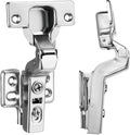 4pcs Professional Grade Inset Soft Close Cabinet Hinges, Frameless Concealed European Style with Four-Hole Clip-On Mounting Plate and Screws, Nickel Plated Finish