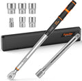 Digital Torque Wrench, 12.54-250.8 Ft.lb /17-340 Nm, 1/2" Drive In Lb Torque Wrench Electronic with Buzzer & LCD Indicator, Torque Wrench Set for Cars Automotive