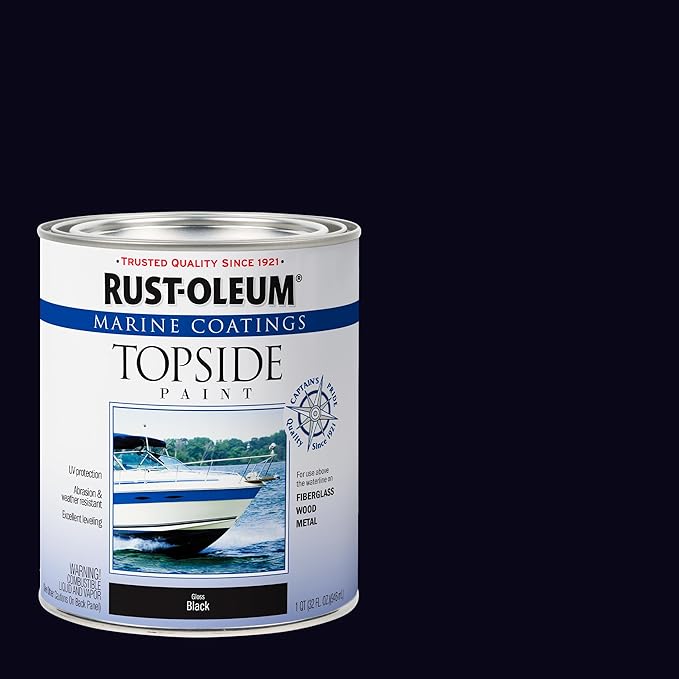 Rust-Oleum 207006 Marine Coatings Topside Paint, Quart, Black