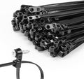 200 PCS 4 inch Black Zip Ties with Screw Hole 50lbs Mountable head Cable Ties Straps Multipurpose Heavy Duty Nylon Cable Zip Ties with Screw Mounting Hole