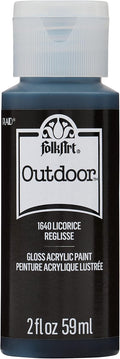 FolkArt Outdoor Acrylic Paint in Assorted Colors (2 Ounce), 1640 Licorice