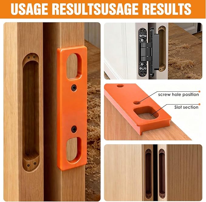 Hidden Door Hinge Jig, Hidden Hinge Mortiser Template, Concealed Hinge Jig, Resistance to Deformation Lightweight, Reusable Design (Yellow Grooving Jig, 6 inches)