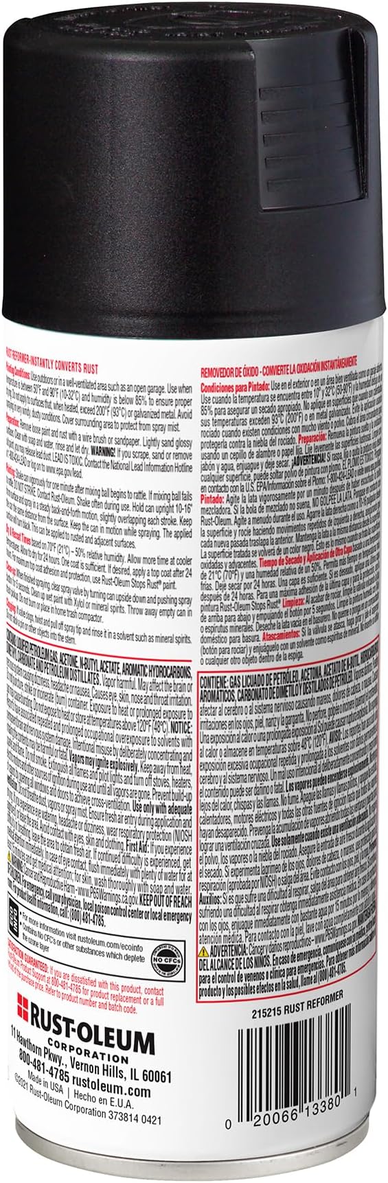 Rust-Oleum 215215 Stops Rust Rust Reformer Spray, 10.25 oz, Black