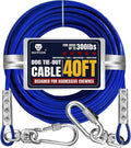 Tie Out Cable for Dogs Up to 300lbs,40ft Extra Strong 1000lbs Break Strength Tie-Out Tether Trolley Training Lead,Dog Run Cable for Yard Garden Park Camping Outside (Blue, 300lbs 40ft)