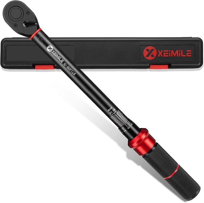 1/2-Inch Drive Click Torque Wrench-10-180 Ft-Lb for Car Motorcycle | Dual-Direction Adjustable 72T Torque Wrench( 13.6-244Nm),Dual Range Scales, High 3% Precision for Bike Auto Wheel Repair DIY