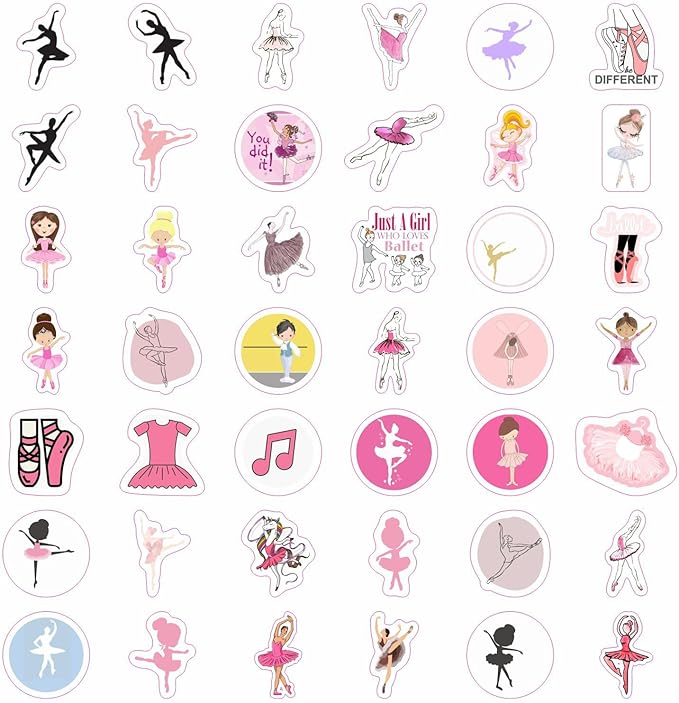 BulbaCraft Ballet Stickers - Ballerina Laptop Stickers, Ballet Gifts, Ballerina Party Supplies, Gifts for Women & Men