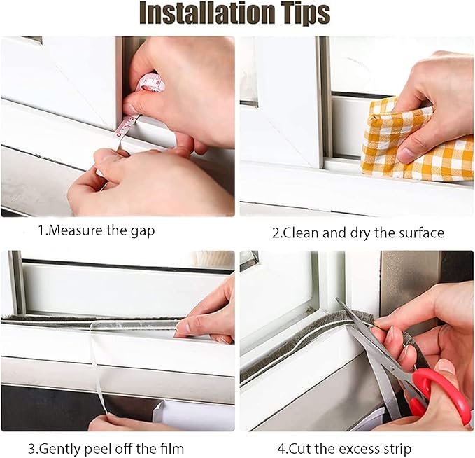 Weather Stripping Door Window Seal Strip 33 Ft, Selfadhesive Strong Adhesion, soundproofing, Draft Blocker, Dustproof, Suitable for Doors and Windows Cabinet Doors, 0.35 Wide X 0.6 Inch Thick, Gray