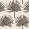 Tempaper Dark Cocoa & Cream Stamped Palm Removable Peel and Stick Boho Wallpaper, 20.5 in X 16.5 ft, Made in The USA