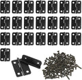 Murtenze 24Pcs Black Butt Hinge, 1 inch x 3/4 inch Metal Foldable Door Hinges for Cabinet Door Closet, Stylish and Durable with Screws