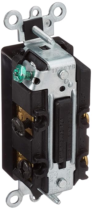 Leviton 15 Amp, 120/277 Volt, Decora Rocker 4-Way AC Quiet Switch, Residential Grade, Grounding, 5604-2E, Black