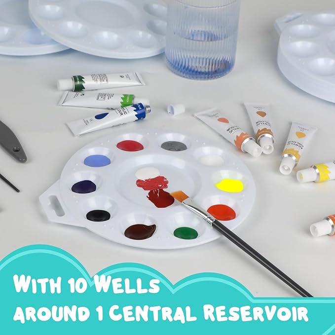 56Pcs Paint Tray Palettes, Plastic Paint Pallets with Hanging Hole for Kids or Students to Paints on School Project, Art Class or Have a Birthday Painting Part