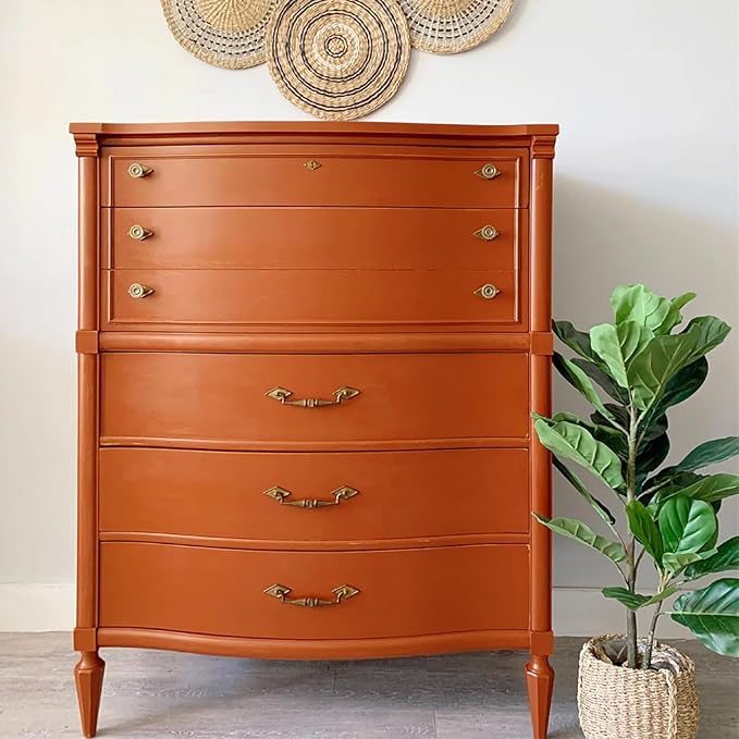 DWIL Matte Finish Furniture Paint - 16 Oz Wood Paint for Cabinets, Doors, Tables, and Dressers Refinishing - Water-Based, Non-Toxic & Odorless, Easy to Apply(Carrot Orange)-Without Tools
