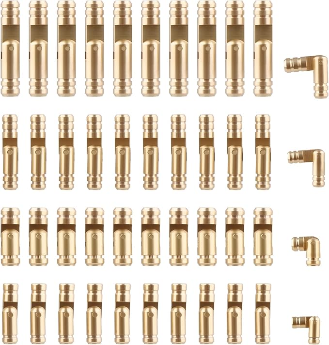 40 Pcs Mini Brass Barrel Hinges for Wooden Boxes, Hidden Cylinder Pivot Hardware for Jewelry Box, Trinket Case, Small Wood Craft Projects, Concealed 270° Rotation