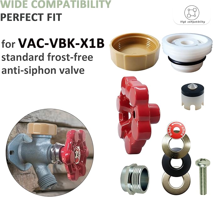 Outdoor Faucet Repair Kit,VACVBKX1B Vacuum Breaker Outside Faucet Repair Kit,ASSE 1019-A Water Hose of Home Improvement,Hose Bib Spigot Repair Kit for Anti-Siphon Frost-Free Sillcock Valves