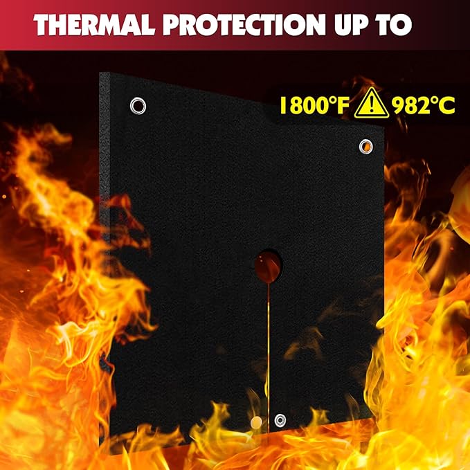 HVAC Tools Welding Blanket Fireproof, 1/5in(5mm) Opening Shape Soldering Mat, Welding Shield for Torch, Flame Protector, Welding Pad for Plumbing, Solder Plumbers HVAC Torch Protector