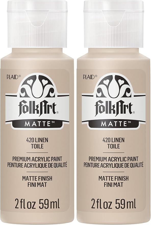 FolkArt Acrylic Paint in Assorted Colors (2 oz), 420, Linen (Pack of 2)