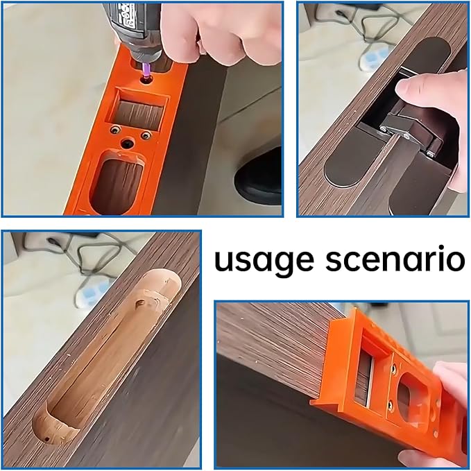 Concealed Door Hinge Installation Kit | with Guide Template Jig | with Dedicated Concealed Hinge Slotting Template | Lightweight & Reusable Design | for 5.3-7.8 inch Door Hinges (1.18 inch Width)